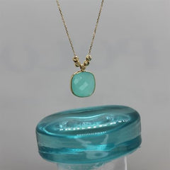 Sarı Altın Su Yeşili Kolye - Beyaz altın - Sarı altın - inci Kolye - pırlanta - Kolye -pırlanta Kolye - inci Kolye - Kolye çeşitleri - Kolyeler - altın Kolye modelleri