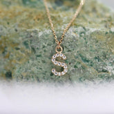 Rose Altın 14 Ayar S Harfi Kolye - Beyaz altın - Sarı altın - inci Kolye - pırlanta - Kolye -pırlanta Kolye - inci Kolye - Kolye çeşitleri - Kolyeler - altın Kolye modelleri