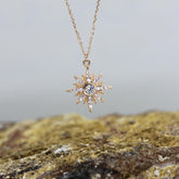 Rose Altın 14 Ayar Kuzey Yıldızı Kolye - Beyaz altın - Sarı altın - inci Kolye - pırlanta - Kolye -pırlanta Kolye - inci Kolye - Kolye çeşitleri - Kolyeler - altın Kolye modelleri