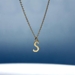 Sarı Altın 14 Ayar S Kolye - Beyaz altın - Sarı altın - inci kolye - pırlanta - Kolye -pırlanta kolye - inci kolye - kolye çeşitleri - kolyeler - altın kolye modelleri