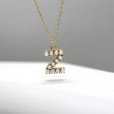 Sarı Altın 14 Ayar İncili Z Harfi - Tac diamond - Sarı altın - inci kolye - pırlanta - kolye -pırlanta kolye - inci kolye - kolye - kolyeler - altın kolye modelleri