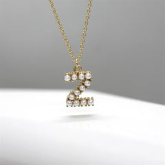 Sarı Altın 14 Ayar İncili Z Harfi - Tac diamond - Sarı altın - inci kolye - pırlanta - kolye -pırlanta kolye - inci kolye - kolye - kolyeler - altın kolye modelleri