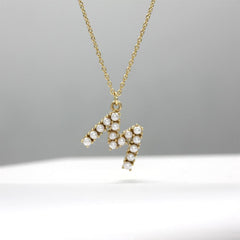 Sarı Altın 14 Ayar İncili M Harfi - Tac diamond - Sarı altın - inci kolye - pırlanta - kolye -pırlanta kolye - inci kolye - kolye - kolyeler - altın kolye modelleri