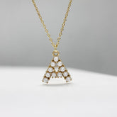 Sarı Altın 14 Ayar İncili A Harfi - Tac diamond - Sarı altın - inci kolye - pırlanta - kolye -pırlanta kolye - inci kolye - kolye - kolyeler - altın kolye modelleri