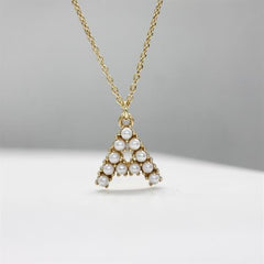 Sarı Altın 14 Ayar İncili A Harfi - Tac diamond - Sarı altın - inci kolye - pırlanta - kolye -pırlanta kolye - inci kolye - kolye - kolyeler - altın kolye modelleri