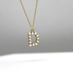 Sarı Altın 14 Ayar İncili D Harfi- Tac diamond - Sarı altın - inci kolye - pırlanta - kolye -pırlanta kolye - inci kolye - kolye - kolyeler - altın kolye modelleri