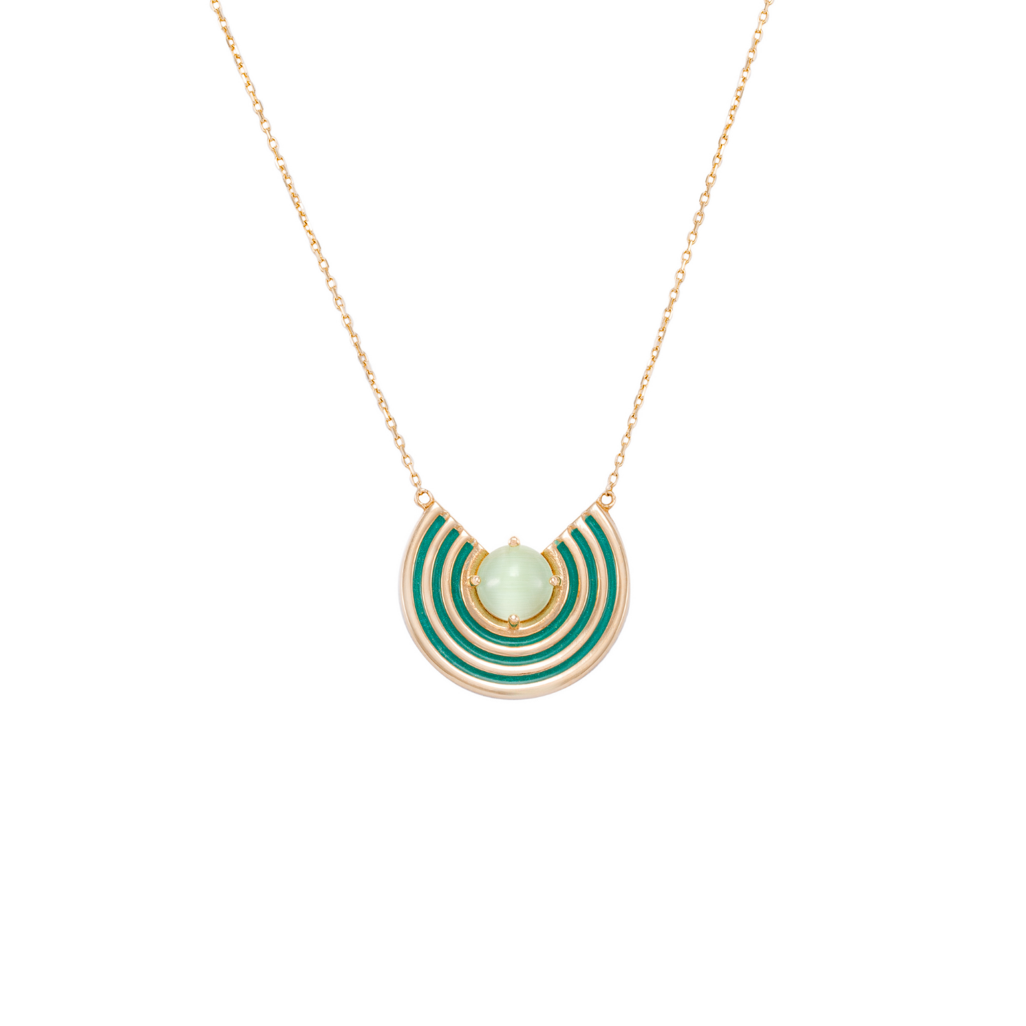 Sarı Altın 14 Ayar Ay Taşı Kolye - Tac diamond - Sarı altın - inci kolye - pırlanta - kolye -pırlanta kolye - inci kolye - kolye - kolyeler - altın kolye modelleri