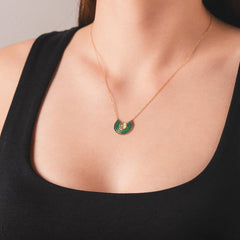 Sarı Altın 14 Ayar Ay Taşı Kolye - Tac diamond - Sarı altın - inci kolye - pırlanta - kolye -pırlanta kolye - inci kolye - kolye - kolyeler - altın kolye modelleri