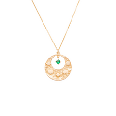 Sarı Altın 14 Ayar Şans Kolye- Tac diamond - Sarı altın - inci kolye - pırlanta - kolye -pırlanta kolye - inci kolye - kolye - kolyeler - altın kolye modelleri