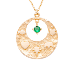 Sarı Altın 14 Ayar Şans Kolye- Tac diamond - Sarı altın - inci kolye - pırlanta - kolye -pırlanta kolye - inci kolye - kolye - kolyeler - altın kolye modelleri