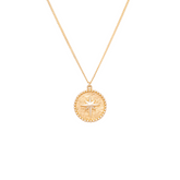 Sarı Altın 14 Ayar Kuzey Yıldızı Madalyon Kolye- Tac diamond - Sarı altın - inci kolye - pırlanta - kolye -pırlanta kolye - inci kolye - kolye - kolyeler - altın kolye modelleri