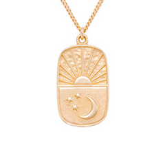 Sarı Altın 14 Ayar Gün-Ay Kolye- Tac diamond - Sarı altın - inci kolye - pırlanta - kolye -pırlanta kolye - inci kolye - kolye - kolyeler - altın kolye modelleri