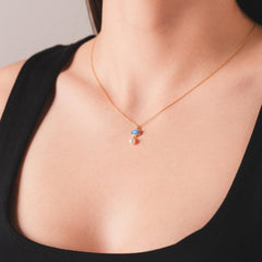 Sarı Altın 14 Ayar Opal İnci Kolye- Tac diamond - Sarı altın - inci kolye - pırlanta - kolye -pırlanta kolye - inci kolye - kolye - kolyeler