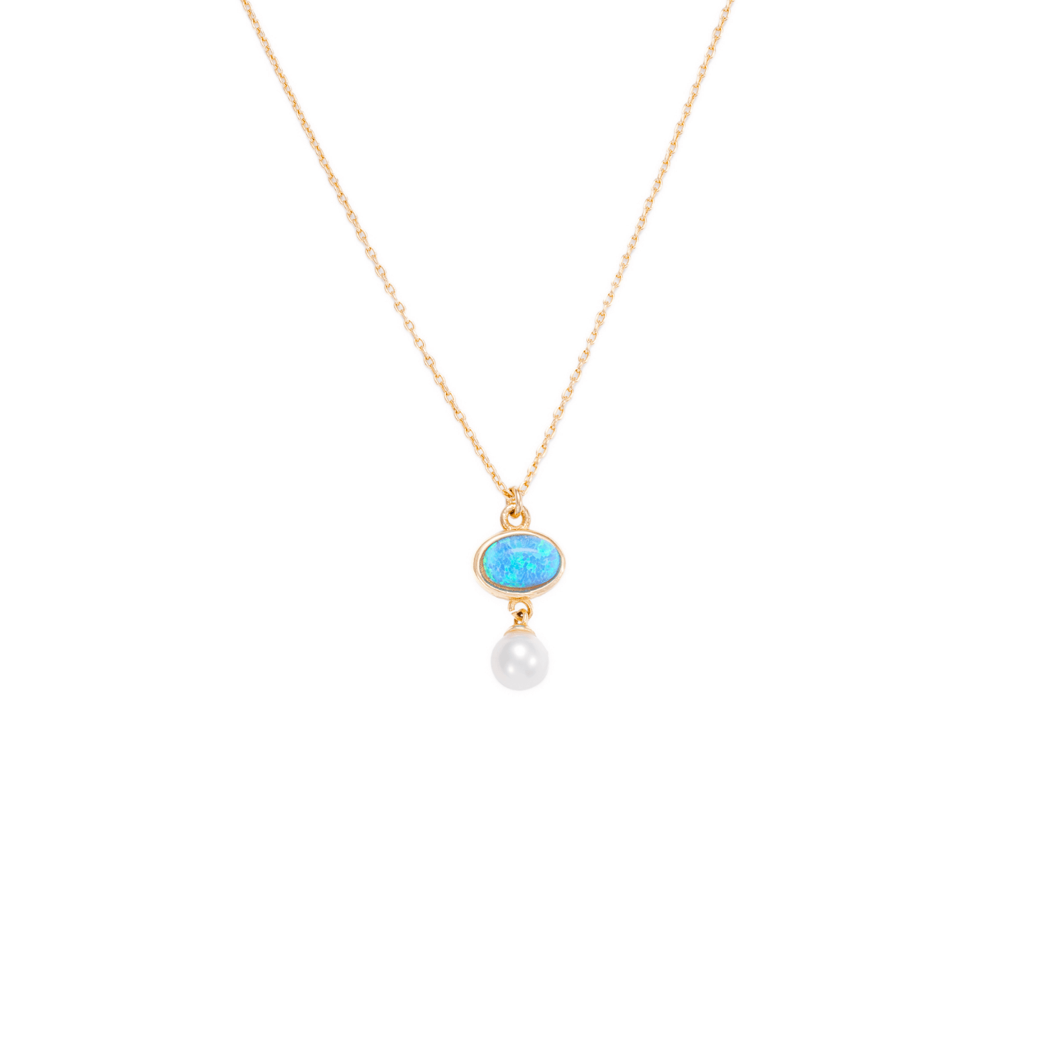 Sarı Altın 14 Ayar Opal İnci Kolye- Tac diamond - Sarı altın - inci kolye - pırlanta - kolye -pırlanta kolye - inci kolye - kolye - kolyeler