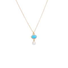 Sarı Altın 14 Ayar Opal İnci Kolye- Tac diamond - Sarı altın - inci kolye - pırlanta - kolye -pırlanta kolye - inci kolye - kolye - kolyeler