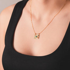 Sarı Altın 14 Ayar Göz Madalyon Kolye - Tac diamond - Sarı altın - inci kolye - pırlanta - kolye -pırlanta kolye - inci kolye - kolye - kolyeler - altın kolye modelleri