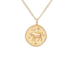 Boğa Burcu Kolye - Tac diamond - Sarı altın - burç kolye - pırlanta - kolye -pırlanta kolye