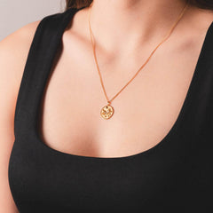 Oğlak Burcu Kolye - Tac diamond - Sarı altın - burç kolye - pırlanta - kolye -pırlanta kolye