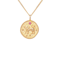 Aslan Burcu Kolye - Tac diamond - Sarı altın - burç kolye - pırlanta - kolye -pırlanta kolye