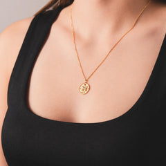 Aslan Burcu Kolye - Tac diamond - Sarı altın - burç kolye - pırlanta - kolye -pırlanta kolye