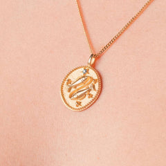 Balık Burcu Kolye - Tac diamond - Sarı altın - burç kolye - pırlanta - kolye -pırlanta kolye