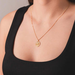 Kova Burcu Kolye - Tac diamond - Sarı altın - burç kolye - pırlanta - kolye -pırlanta kolye