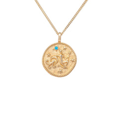 Kova Burcu Kolye - Tac diamond - Sarı altın - burç kolye - pırlanta - kolye -pırlanta kolye