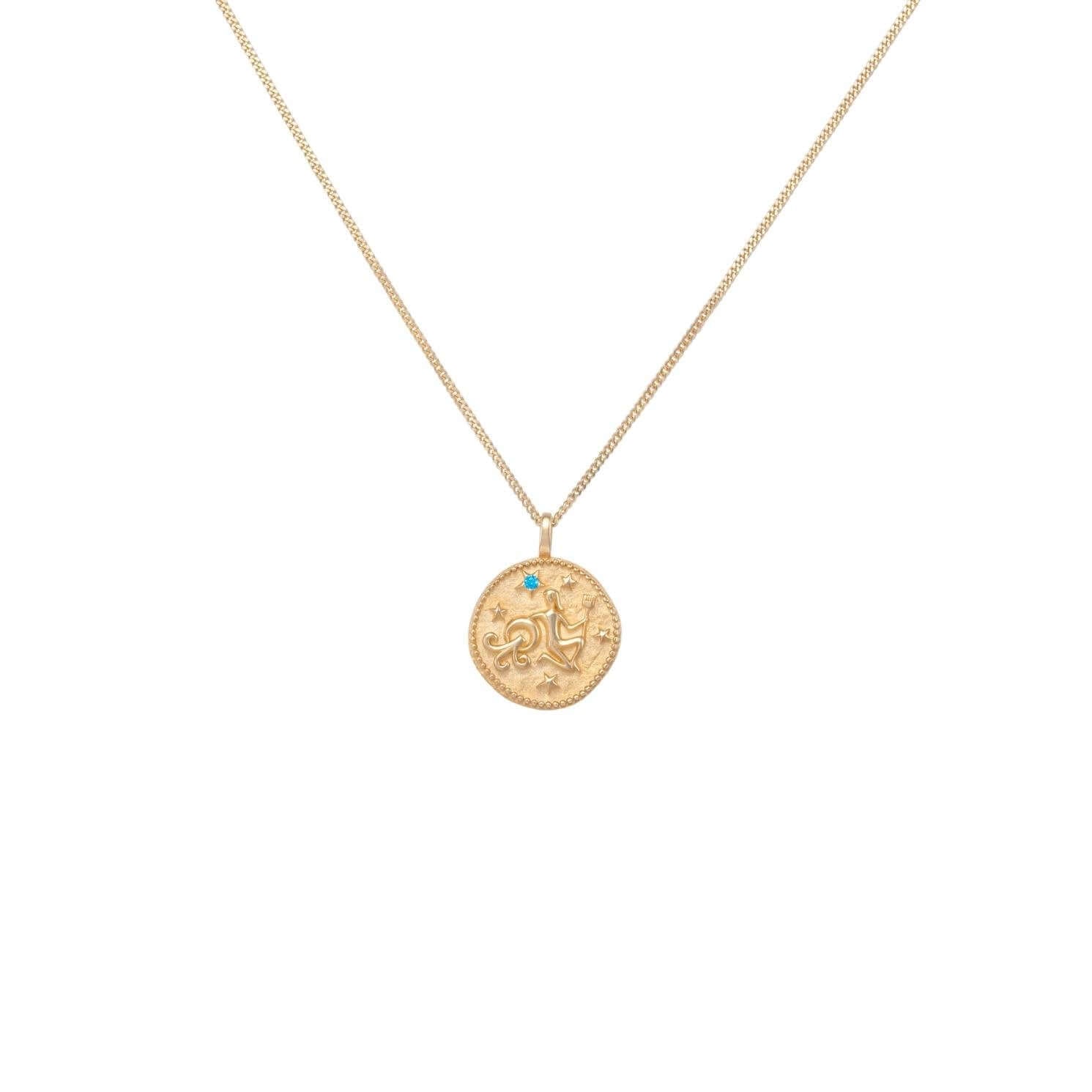 Kova Burcu Kolye - Tac diamond - Sarı altın - burç kolye - pırlanta - kolye -pırlanta kolye