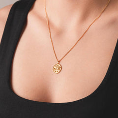 Başak Burcu Kolye - Tac diamond - Sarı altın - burç kolye - pırlanta - kolye -pırlanta kolye