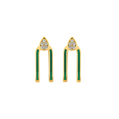 Yeşil Mineli Ataç Küpe