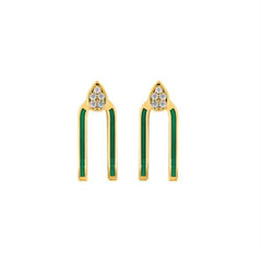 Yeşil Mineli Ataç Küpe