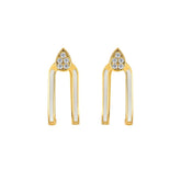 Beyaz Mineli Ataç Küpe