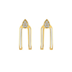 Beyaz Mineli Ataç Küpe