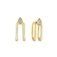 Beyaz Mineli Ataç Küpe