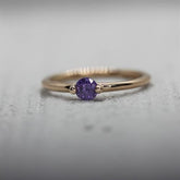 Rose Altın 14 Ayar Ametist Yüzük - Beyaz altın - Sarı altın - inci Yüzük - pırlanta - Yüzük -pırlanta Yüzük - inci Yüzük - Yüzük çeşitleri - Yüzükler - altın Yüzük modelleri