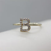 Sarı Altın 14 Ayar B Yüzük - Beyaz altın - Sarı altın - inci yüzük - pırlanta - Yüzük -pırlanta yüzük - inci yüzük - yüzük - yüzükler - altın yüzük modelleri