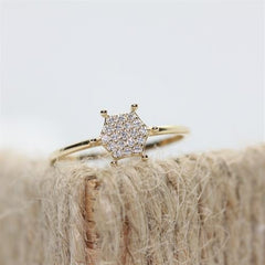 Sarı Altın 14 Ayar Petek Yüzük - Beyaz altın - Sarı altın - inci yüzük - pırlanta - Yüzük -pırlanta yüzük - inci yüzük - yüzük - yüzükler - altın yüzük modelleri