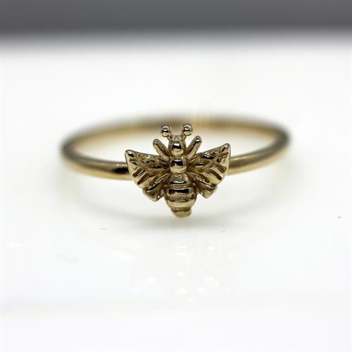 Sarı Altın 14 Ayar Arı Yüzük - Beyaz altın - Sarı altın - inci yüzük - pırlanta - Yüzük -pırlanta yüzük - inci yüzük - yüzük - yüzükler - altın yüzük modelleri