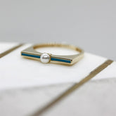 Sarı Altın 14 Ayar Blue Line Yüzük - Tac diamond - Sarı altın - inci yüzük - pırlanta - Yüzük -pırlanta yüzük - inci yüzük - yüzük - yüzükler - altın yüzük modelleri