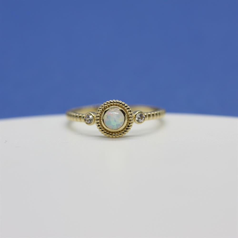 Sarı Altın 14 Ayar Opal Taşlı Yüzük - Tac diamond - Sarı altın - inci yüzük - pırlanta - Yüzük -pırlanta yüzük - inci yüzük - yüzük - yüzükler - altın yüzük modelleri