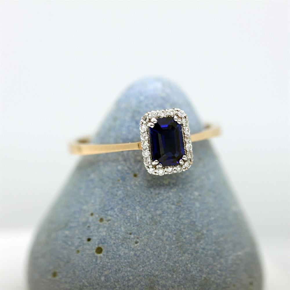 Rose Altın 14 Ayar Emerald Safir Yüzük -  Beyaz altın -  Sarı altın - inci yüzük - pırlanta - Yüzük -pırlanta yüzük - inci yüzük - yüzük - yüzükler - altın yüzük modelleri