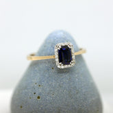 Rose Altın 14 Ayar Emerald Safir Yüzük - Beyaz altın - Sarı altın - inci yüzük - pırlanta - Yüzük -pırlanta yüzük - inci yüzük - yüzük - yüzükler - altın yüzük modelleri