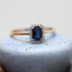 Rose Altın 14 Ayar Emerald Safir Yüzük -  Beyaz altın -  Sarı altın - inci yüzük - pırlanta - Yüzük -pırlanta yüzük - inci yüzük - yüzük - yüzükler - altın yüzük modelleri