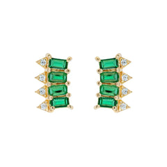 Sıralı Yeşil Baget Küpe