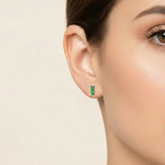 Sıralı Yeşil Baget Küpe