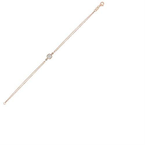 Rose Altın 14 Ayar Kare Pırlanta Bileklik - Beyaz altın - Sarı altın - inci bileklik - pırlanta - bileklik -pırlanta bileklik - inci bileklik - bileklik çeşitleri - Bileklikler - altın bileklik modelleri