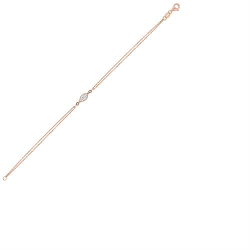 Rose Altın 14 Ayar Markiz Pırlanta Bileklik - Beyaz altın - Sarı altın - inci bileklik - pırlanta - bileklik -pırlanta bileklik - inci bileklik - bileklik çeşitleri - Bileklikler - altın bileklik modelleri