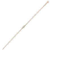 Rose Altın 14 Ayar Dikdörtgen Pırlanta Bileklik - Beyaz altın - Sarı altın - inci bileklik - pırlanta - bileklik -pırlanta bileklik - inci bileklik - bileklik çeşitleri - Bileklikler - altın bileklik modelleri