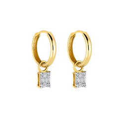 Baget Pırlanta Halka Küpe