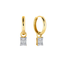 Baget Pırlanta Halka Küpe